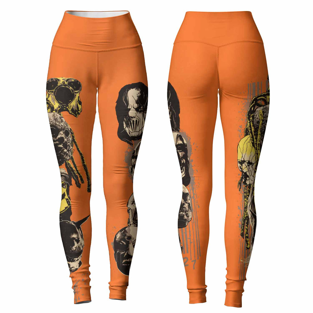 Slipknot Splatter Orange Women's Leggings - lifestyle view