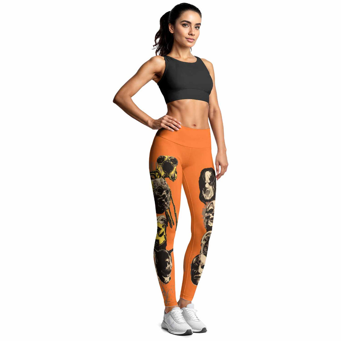Slipknot Splatter Orange Women's Leggings - lifestyle view