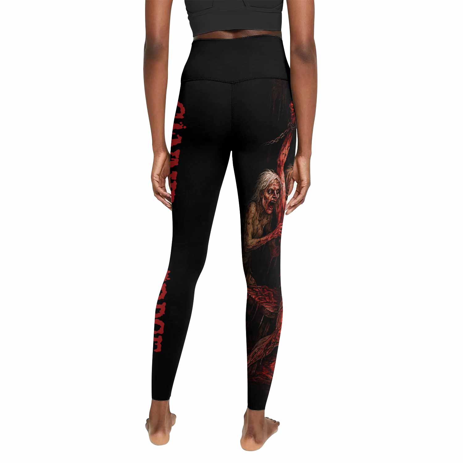 Butchered at Birth Cannibal Corpse Women's Leggings - back view mockup