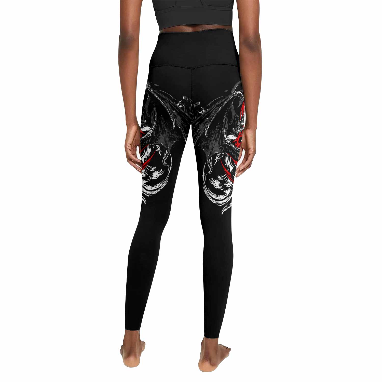 Crimson Seraphim Women's Leggings - back view mockup