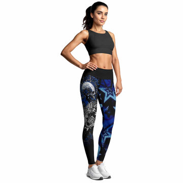 Blue Winged Skull Women's Leggings - lifestyle view
