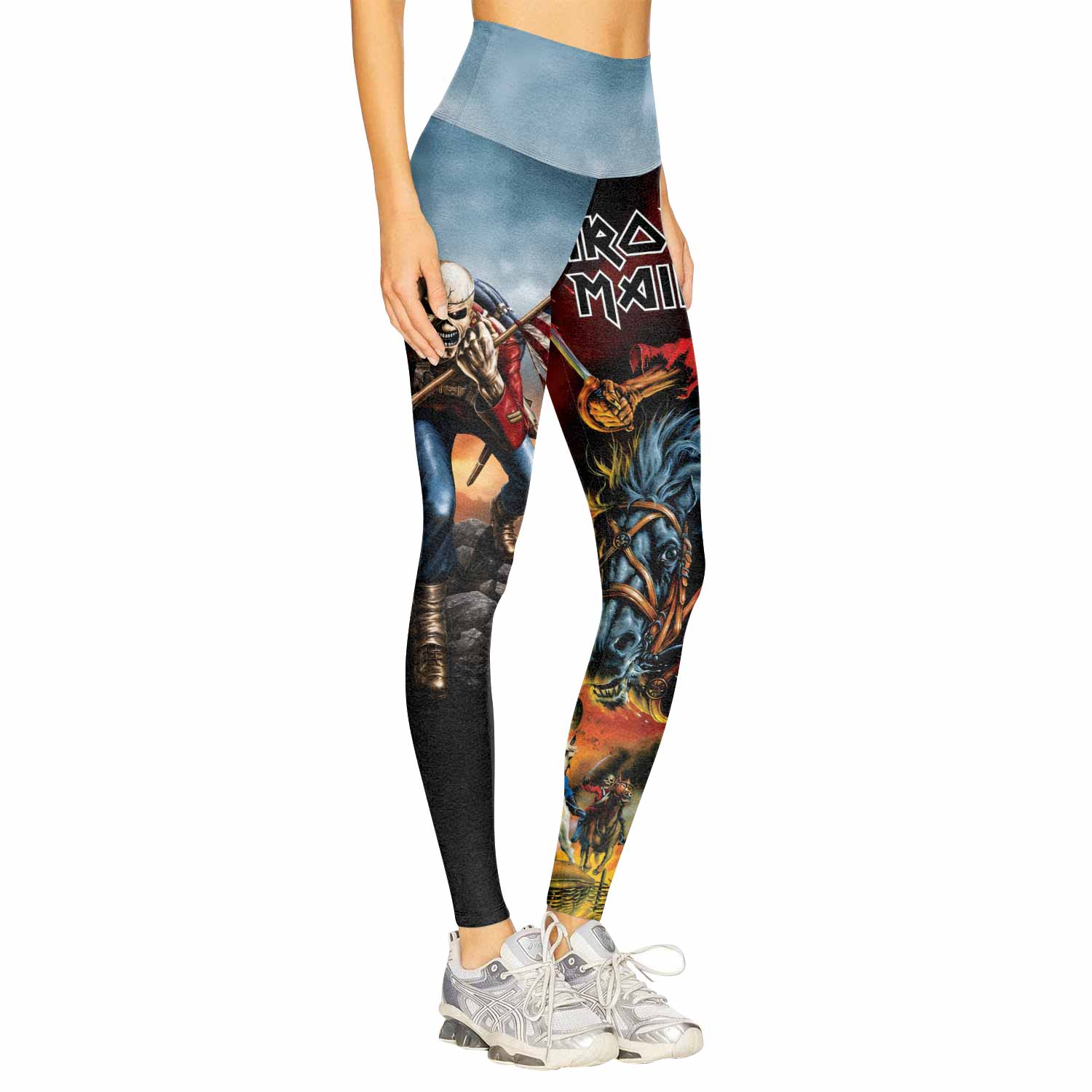 Iron Maiden American Flag Women's Leggings - right side mockup