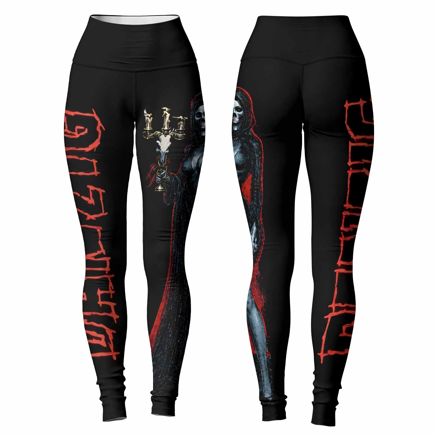 Danzig Deth Red Sabaoth Women's Leggings - front and back view