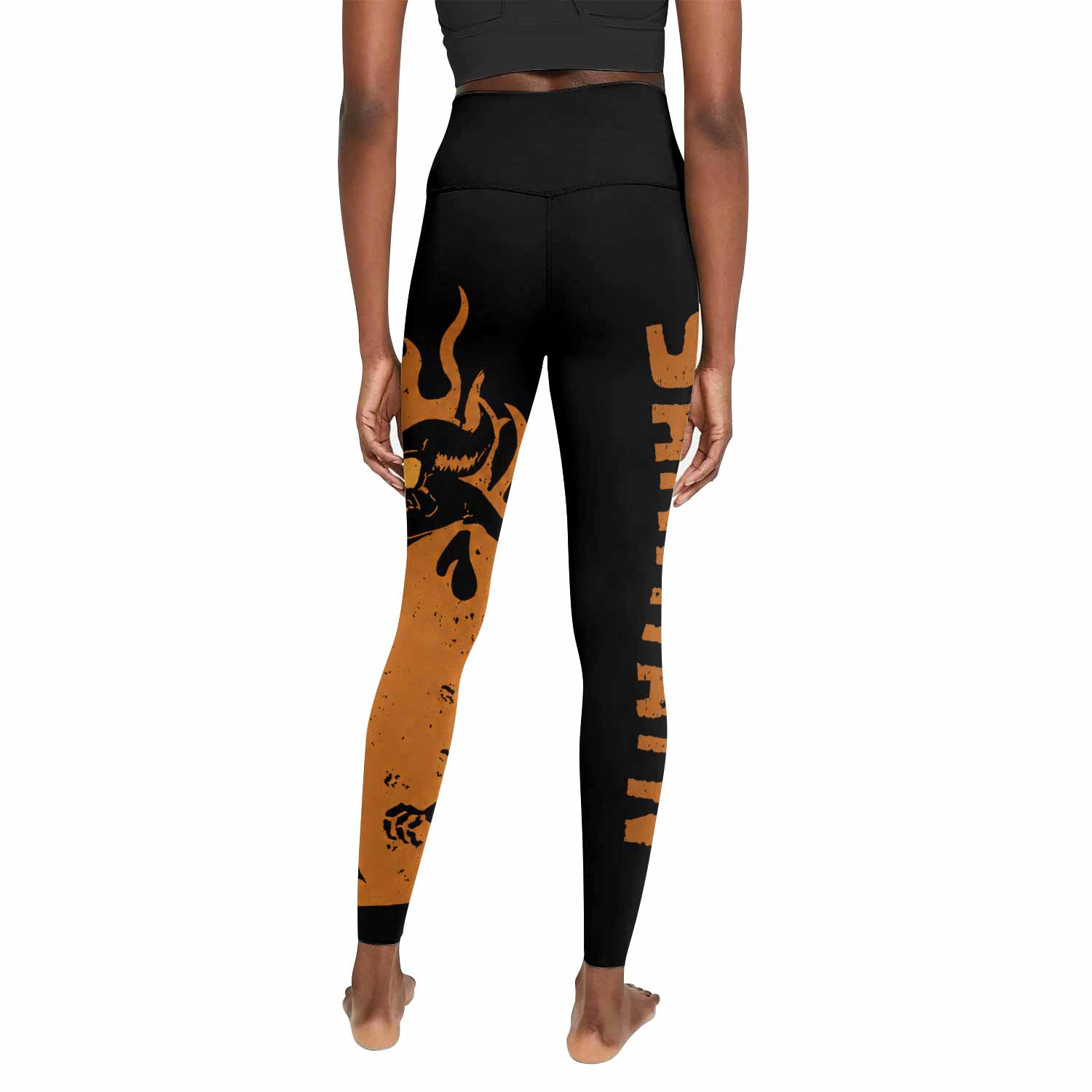 Samhain Horror Punk Women's Leggings - back view mockup