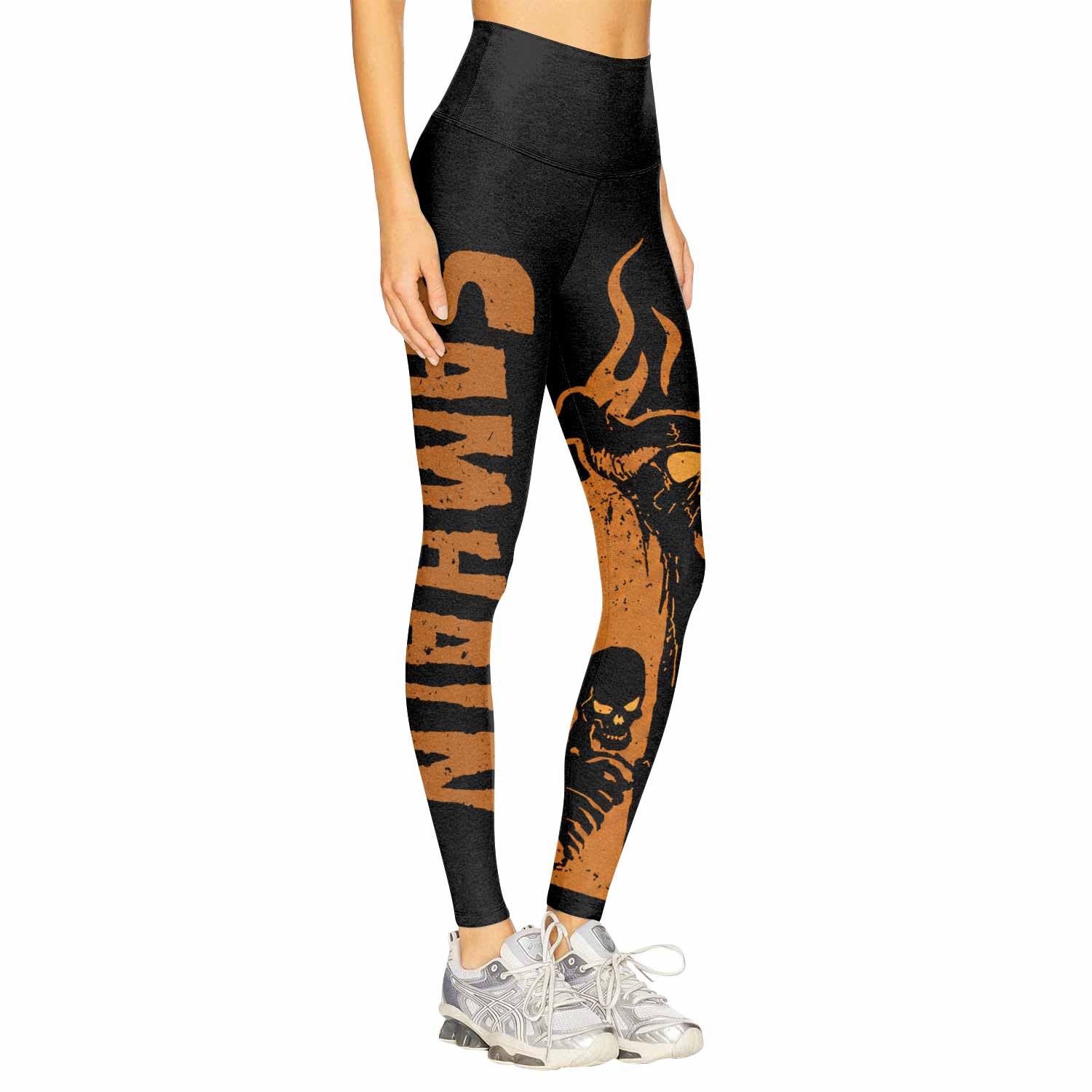 Samhain Horror Punk Women's Leggings - right side mockup