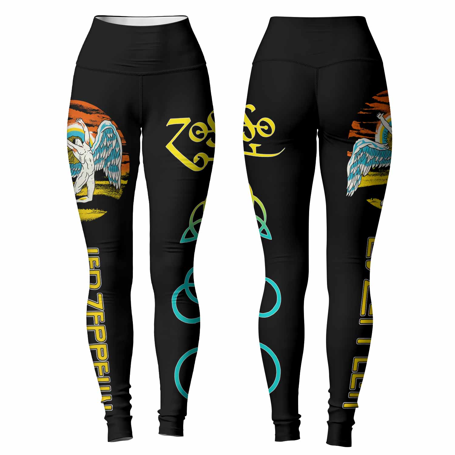 Led Zeppelin North American Tour 1975 Women's Leggings - front and back view