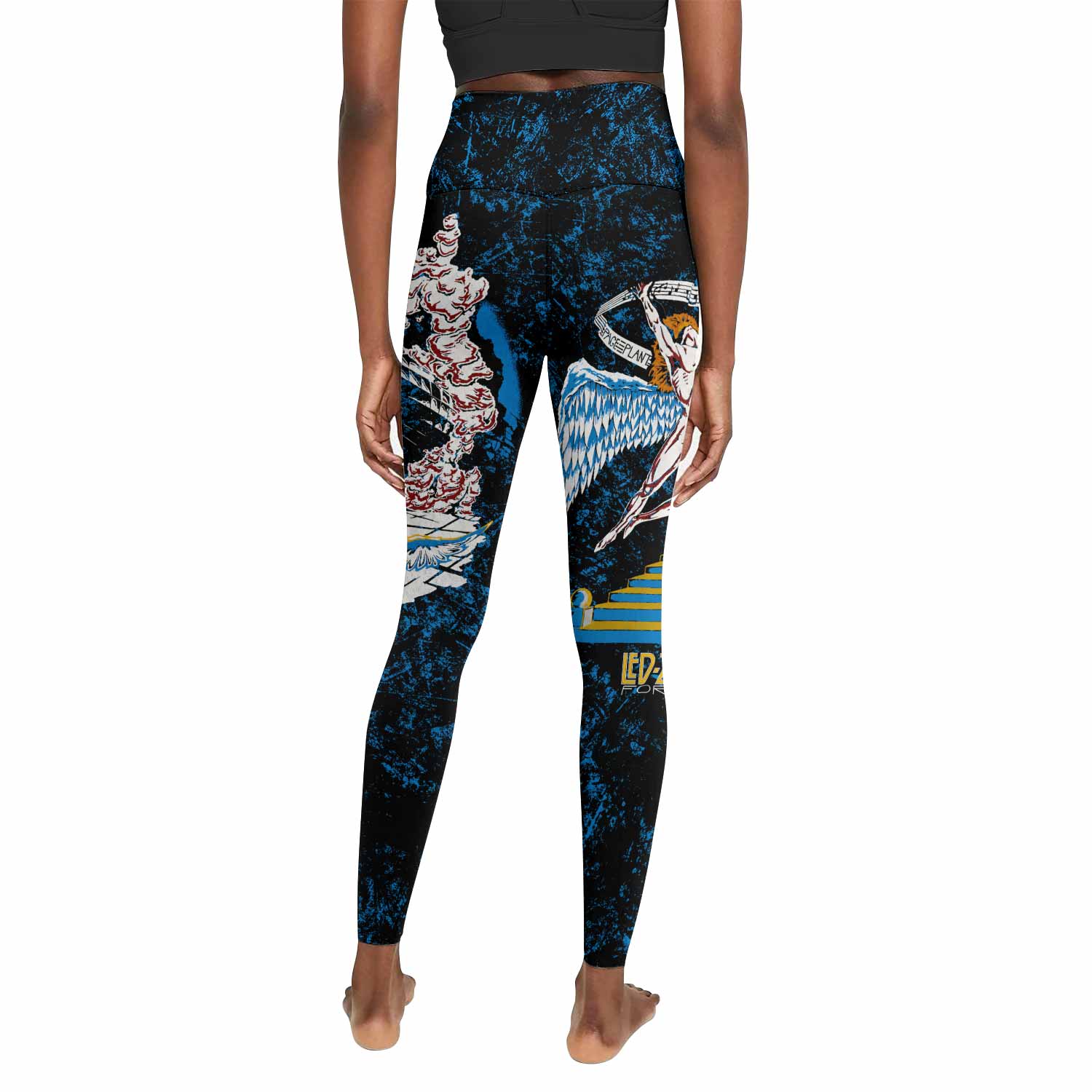 Led Zeppelin Swan Song Women's Leggings - back view mockup