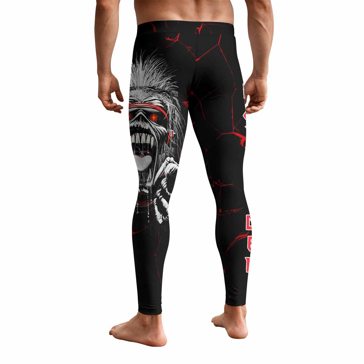 Iron Maiden A Real Dead One Men's Leggings - back view mockup