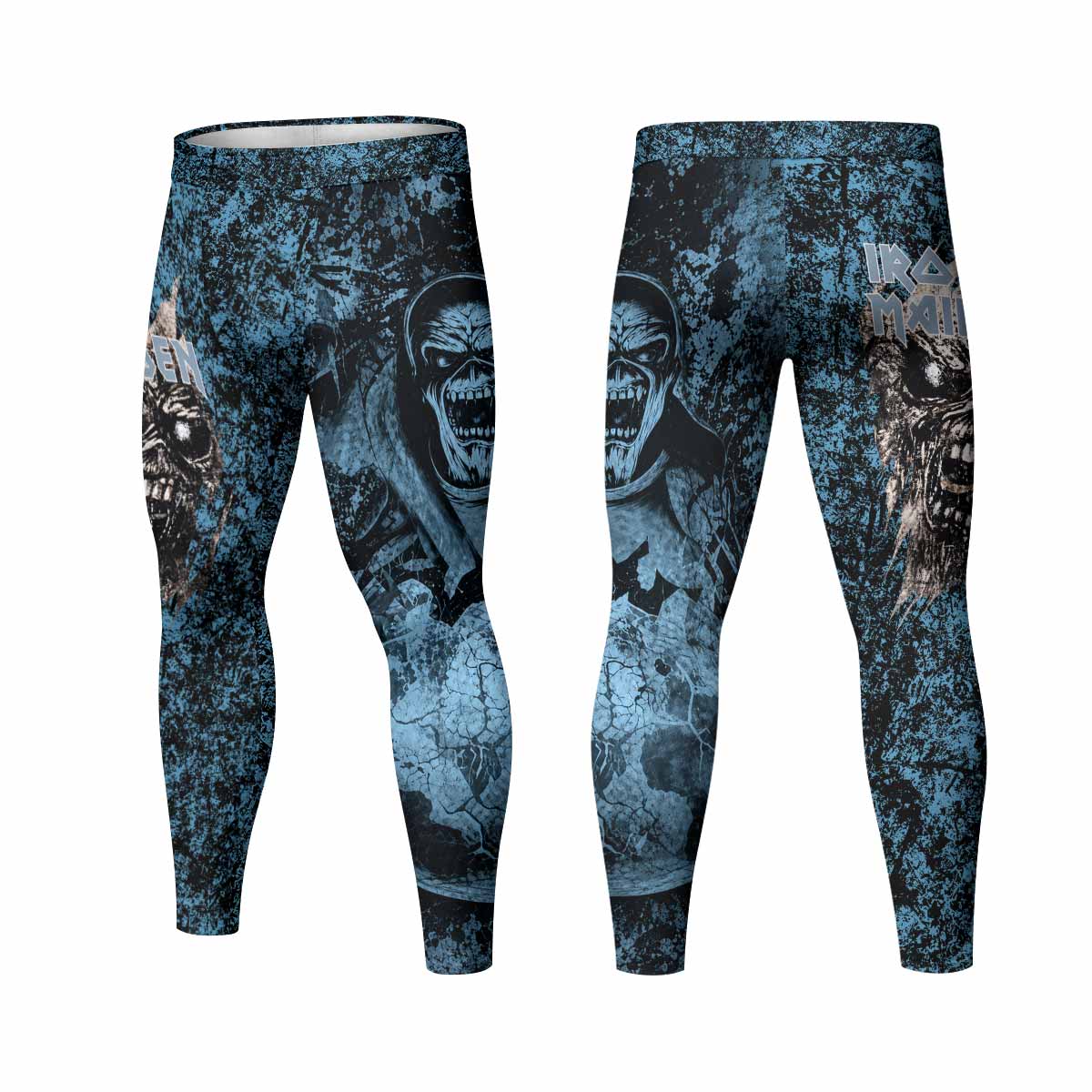 Iron Maiden Fear Reaper Eddie Men's Leggings - front and back view