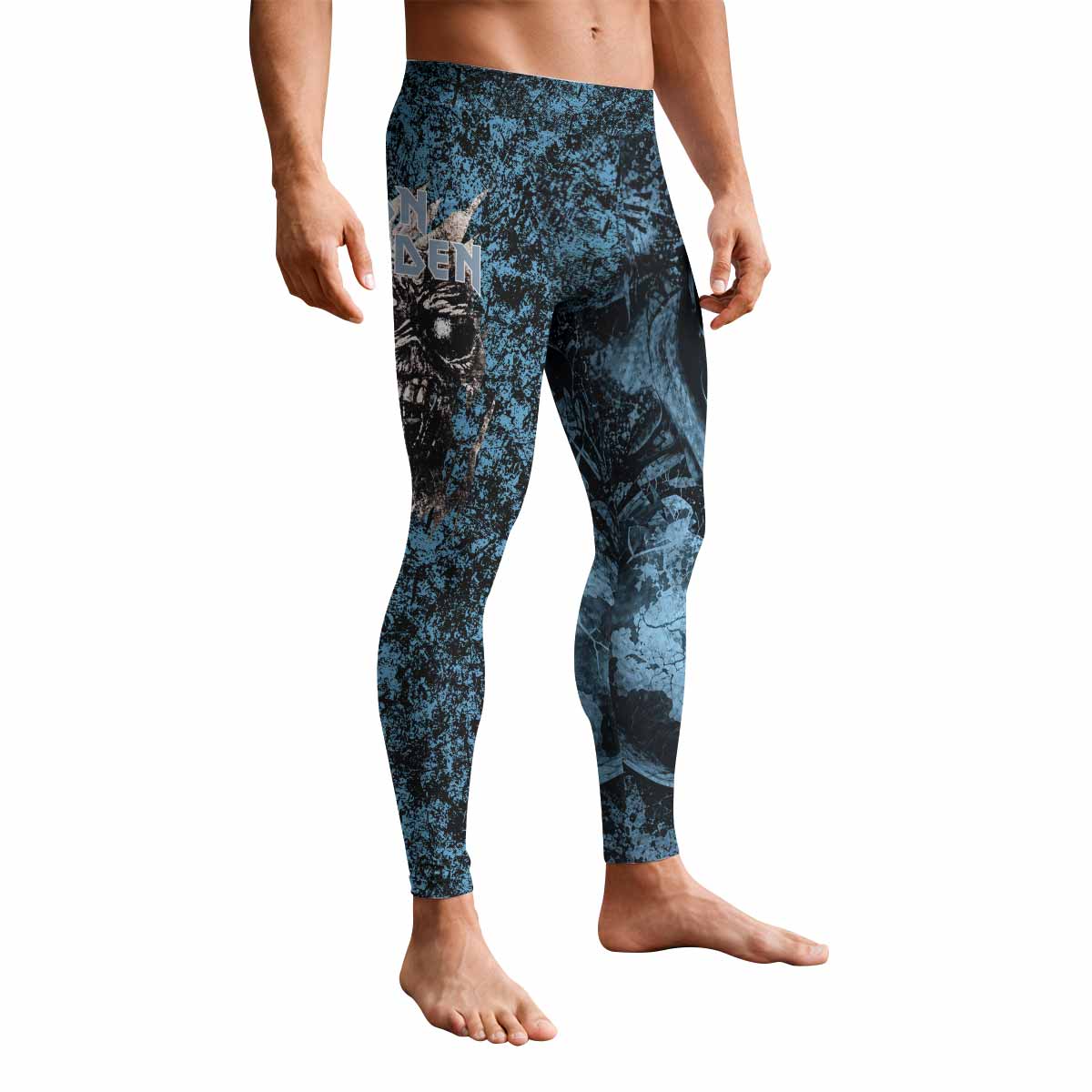 Iron Maiden Fear Reaper Eddie Men's Leggings - front view mockup