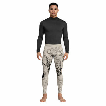 Celestial Memento Mori Men's Leggings - lifestyle view