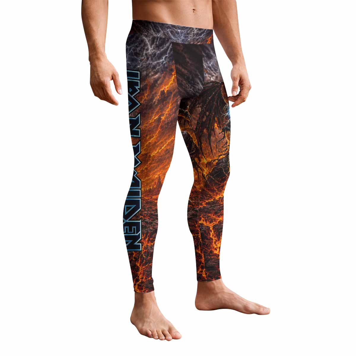 Iron Maiden The Fallen Angel Eddie Men's Leggings - front view mockup