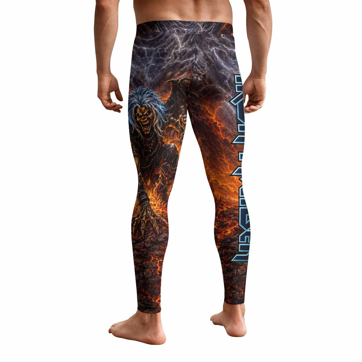 Iron Maiden The Fallen Angel Eddie Men's Leggings - back view mockup