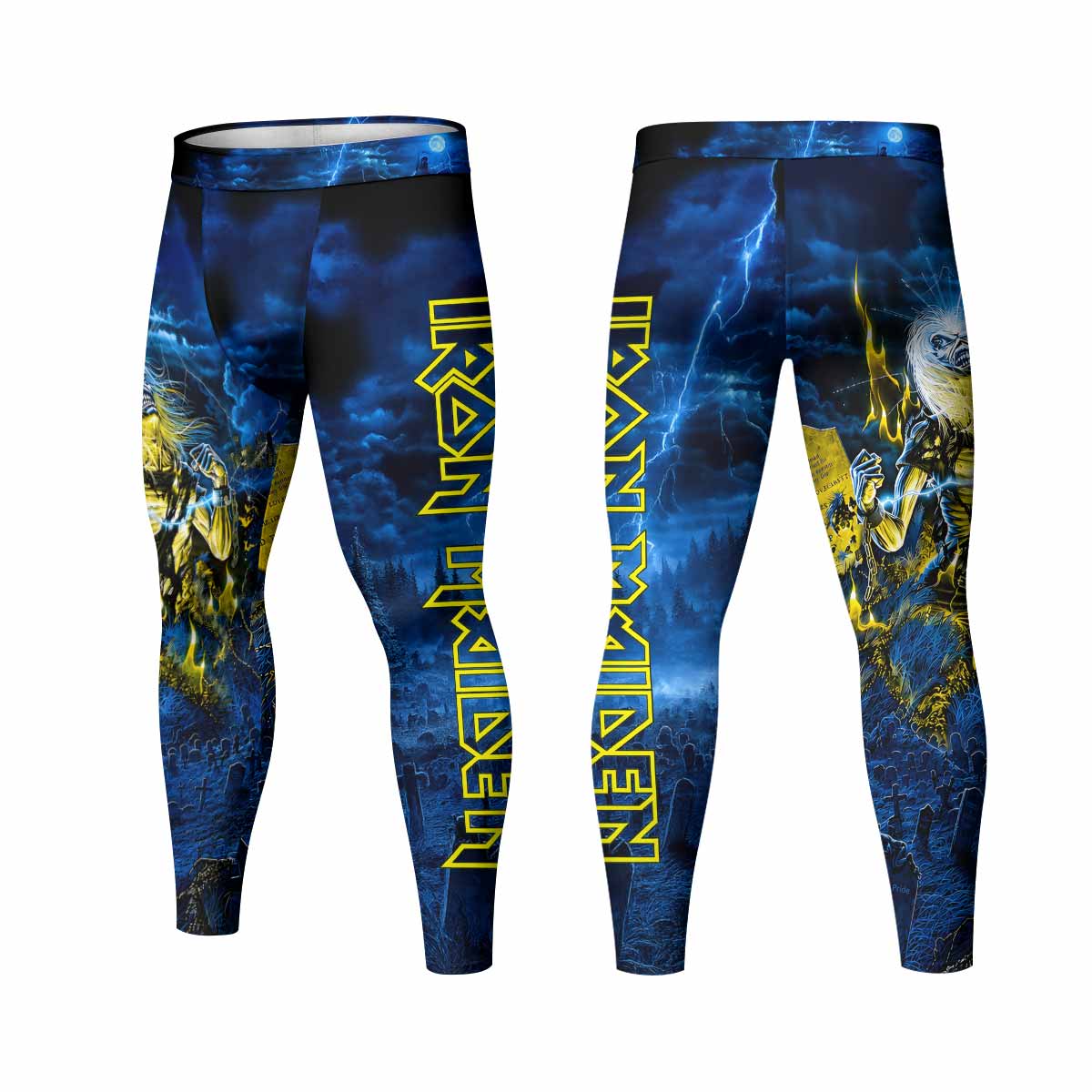 Iron Maiden Live After Death Eddie Men's Leggings - front and back view