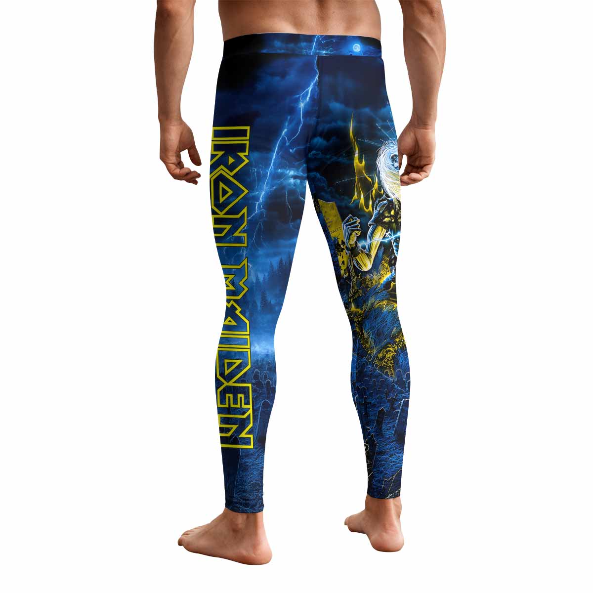 Iron Maiden Live After Death Eddie Men's Leggings - back view mockup