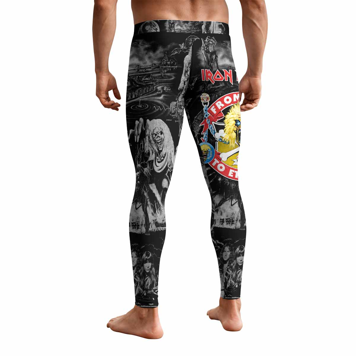 Iron Maiden From Here to Eternity Eddie Men's Leggings - back view mockup