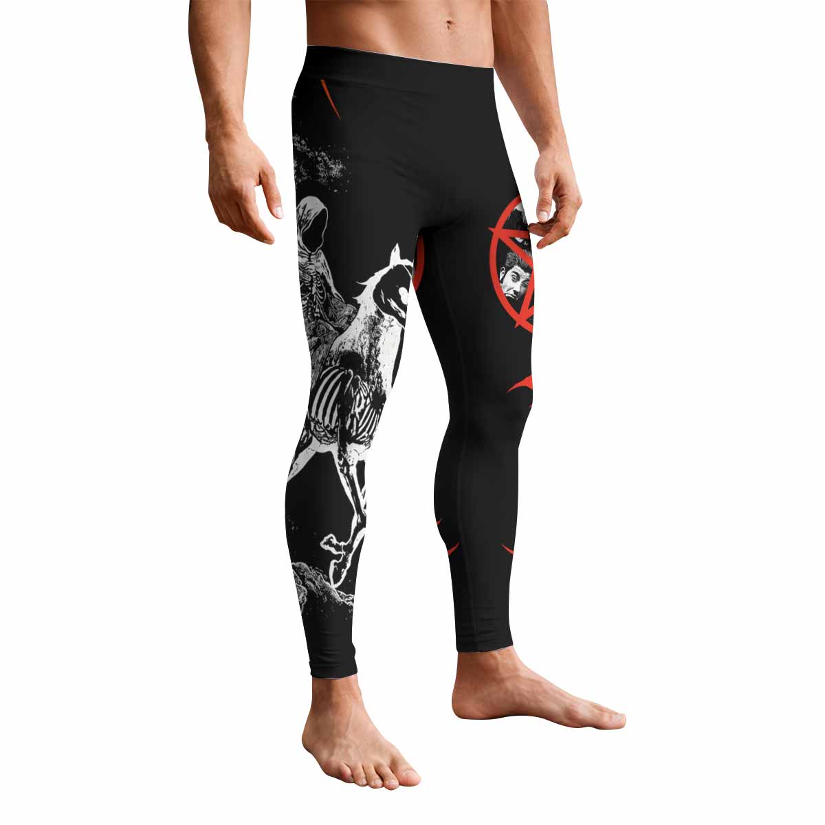 Deftones White Pony Grim Reaper Men's Leggings - front view mockup