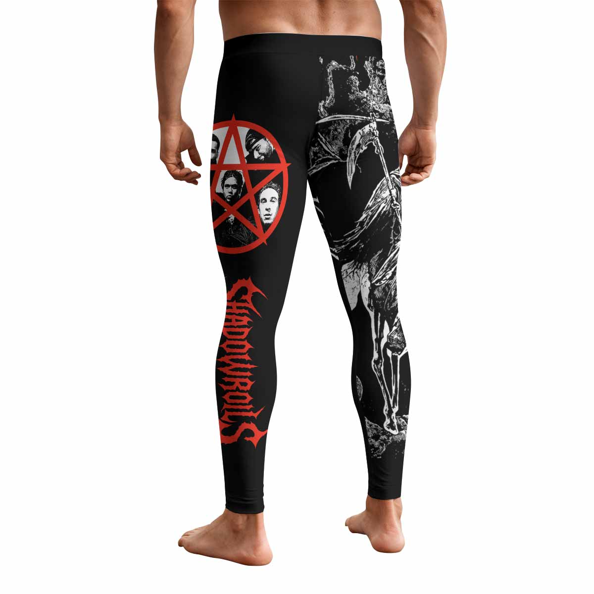 Deftones White Pony Grim Reaper Men's Leggings - back view mockup