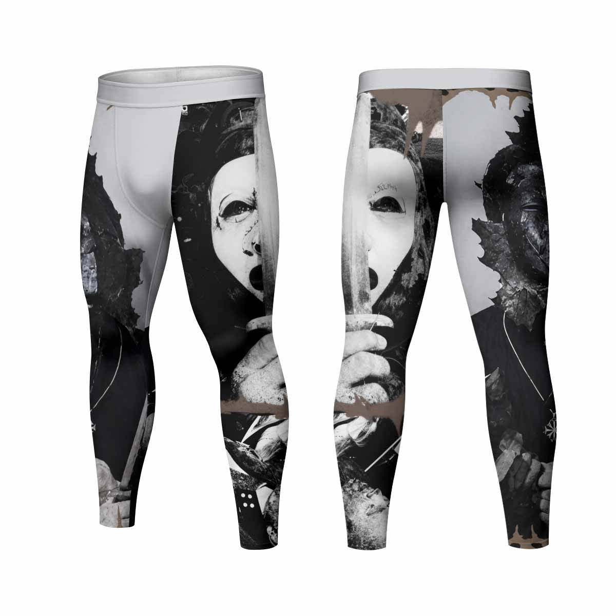 Death in June Ritual Raven Men's Leggings - front and back view