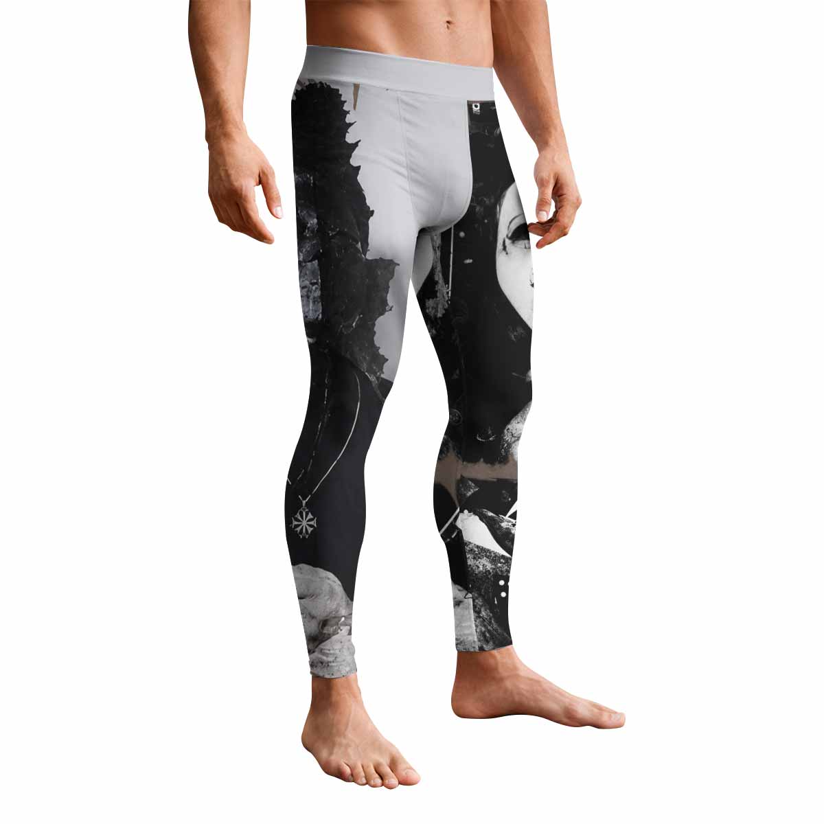 Death in June Ritual Raven Men's Leggings - front view mockup