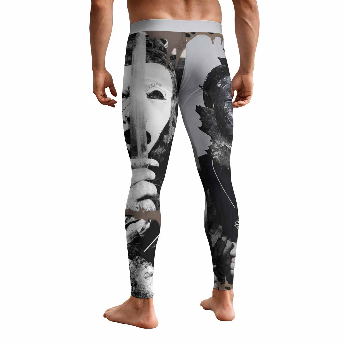 Death in June Ritual Raven Men's Leggings - back view mockup