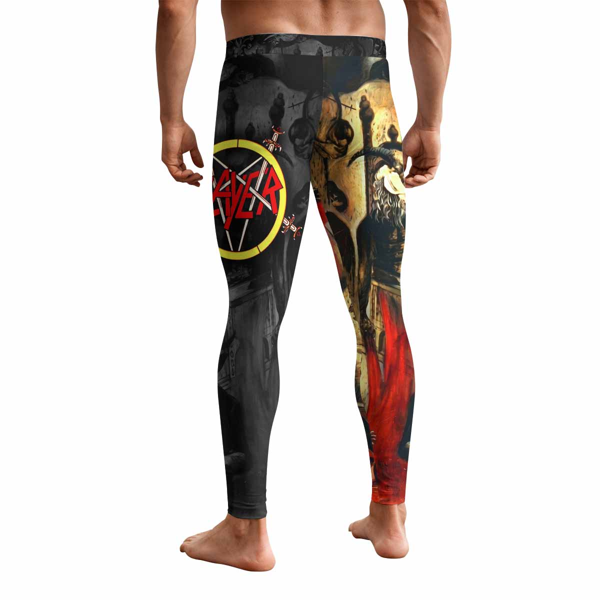 South of Heaven Slayer Men's Leggings - back view mockup