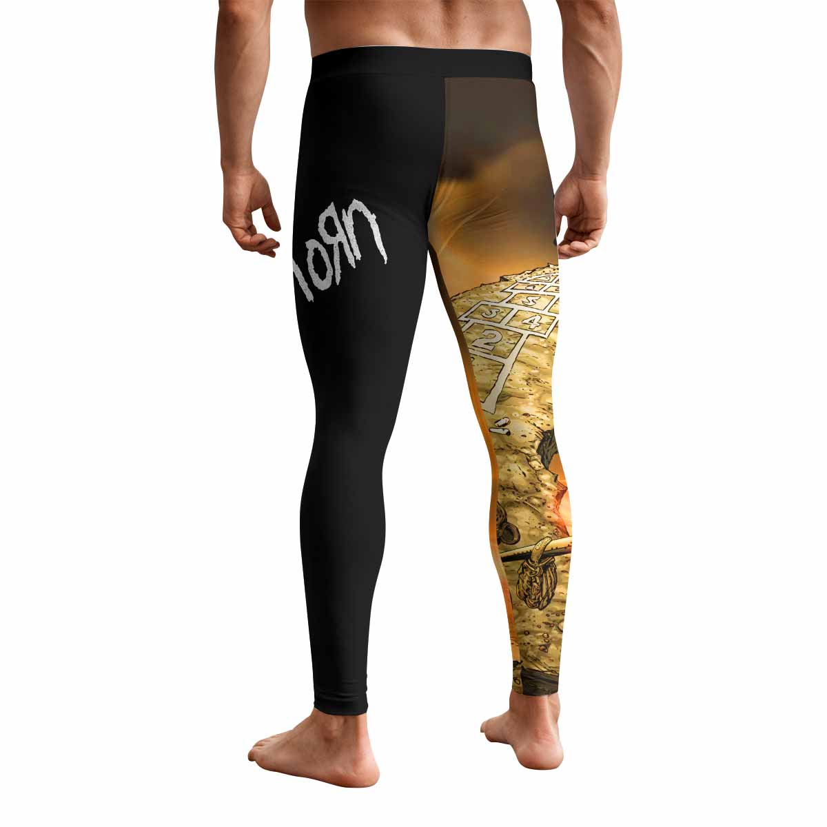 Korn Follow the Leader Hopscotch Men's Leggings - back view mockup