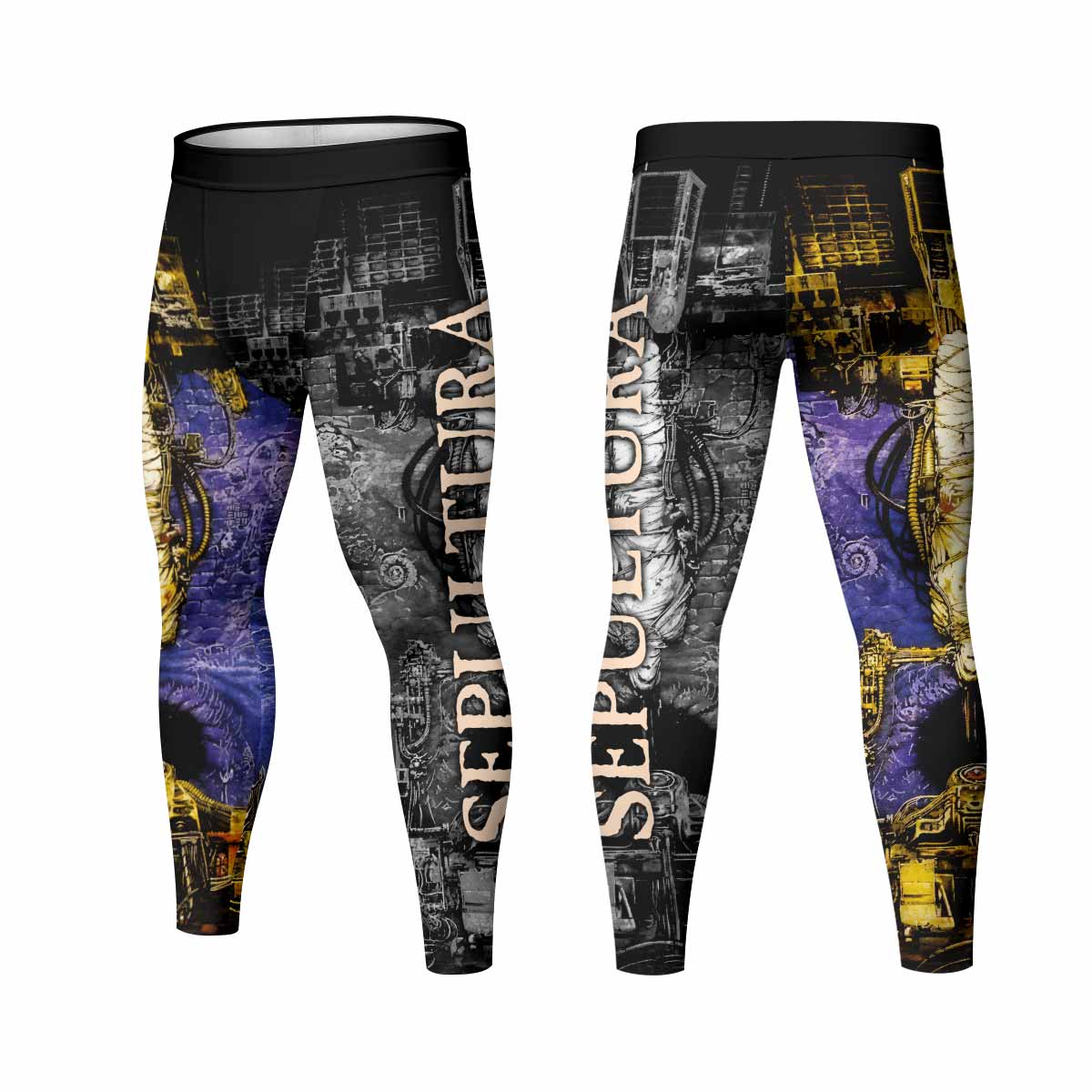 Chaos A.D. Sepultura Men's Leggings - front and back view