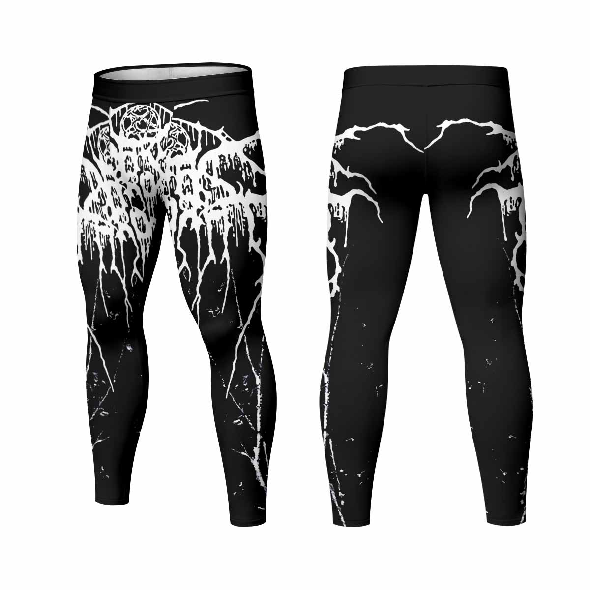 Darkthrone Under a Funeral Moon Men's Leggings - front and back view