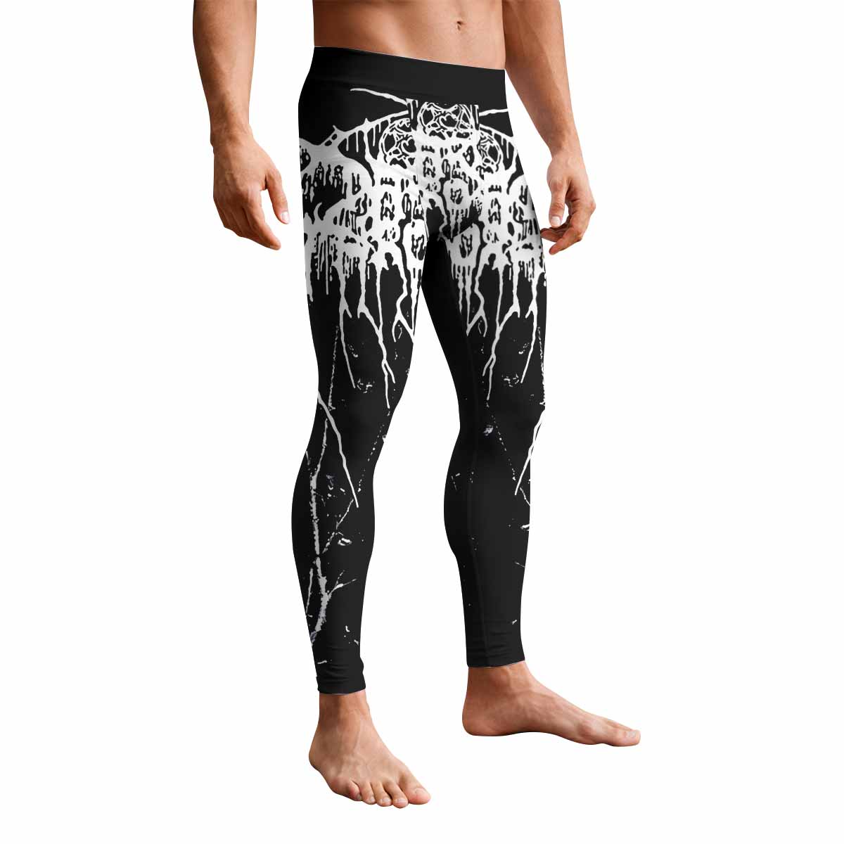 Darkthrone Under a Funeral Moon Men's Leggings - front view mockup