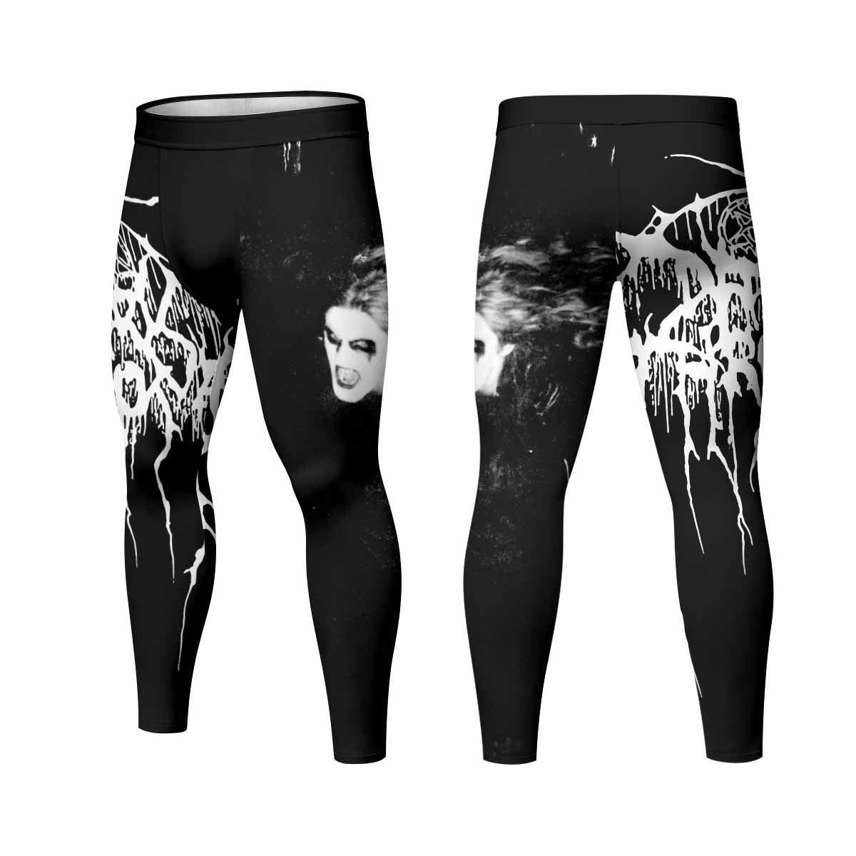 Darkthrone A Blaze in the Northern Sky Men's Leggings - front and back view
