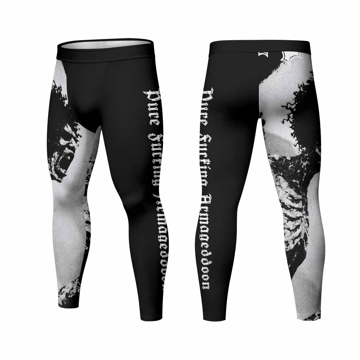Mayhem Pure Fucking Armageddon Men's Leggings - front and back view