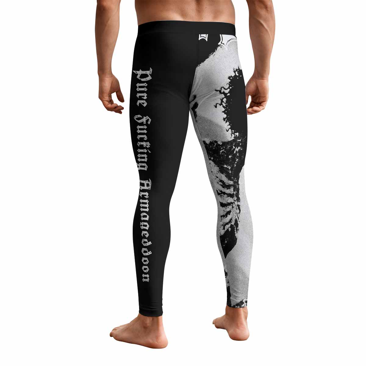Mayhem Pure Fucking Armageddon Men's Leggings - back view mockup