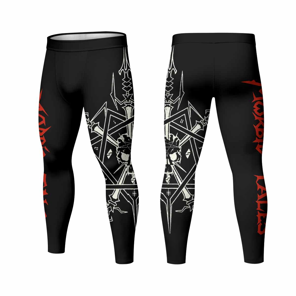Celtic Frost Morbid Tales Sigil Men's Leggings - front and back view