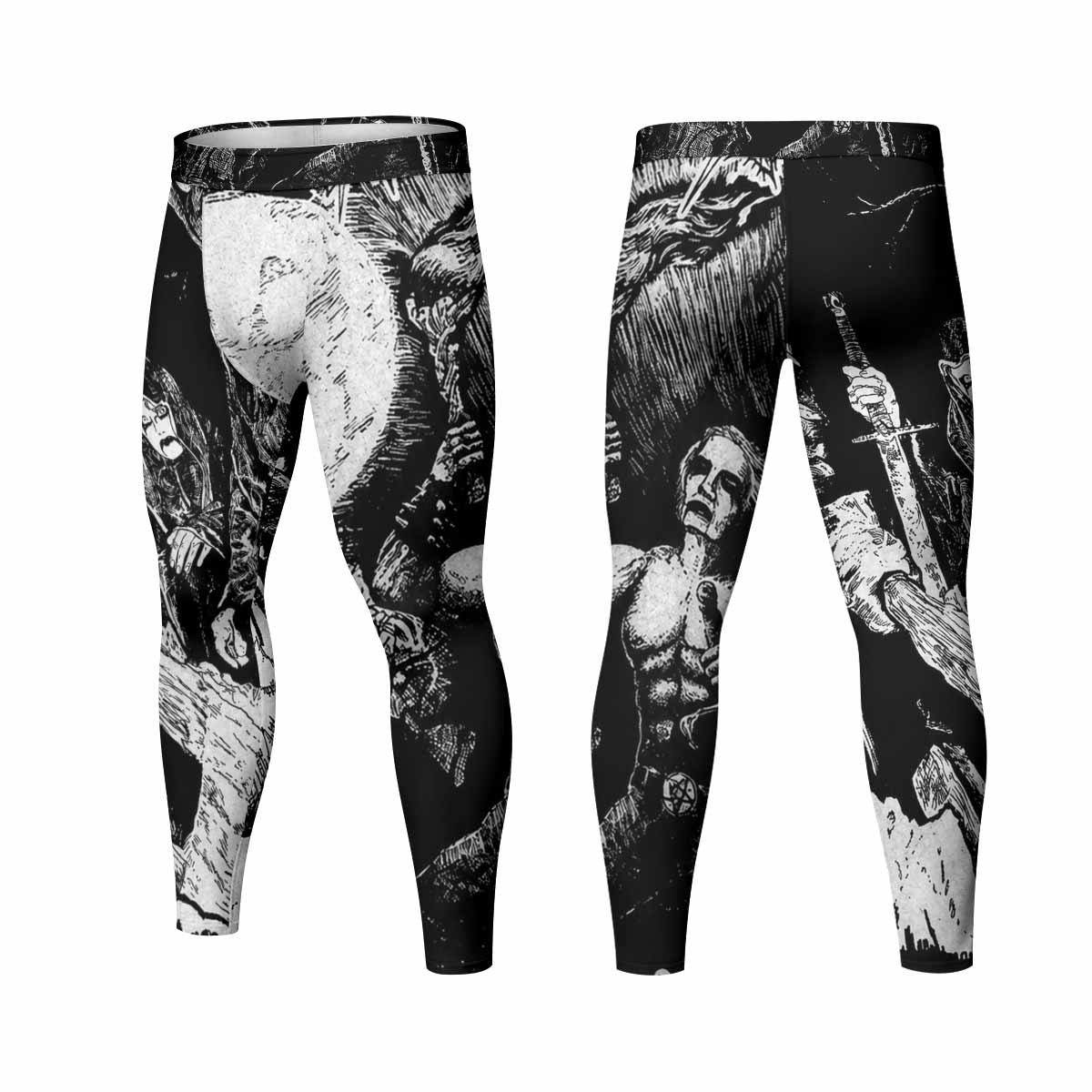Graveland Carpathian Wolves Men's Leggings - front and back view