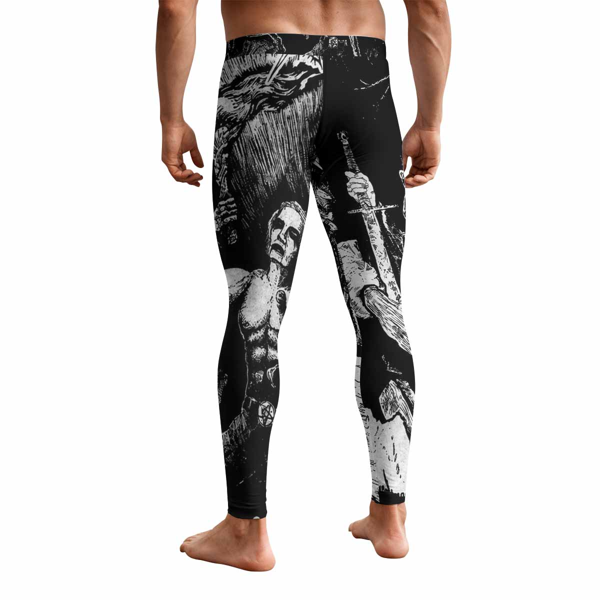 Graveland Carpathian Wolves Men's Leggings - back view mockup