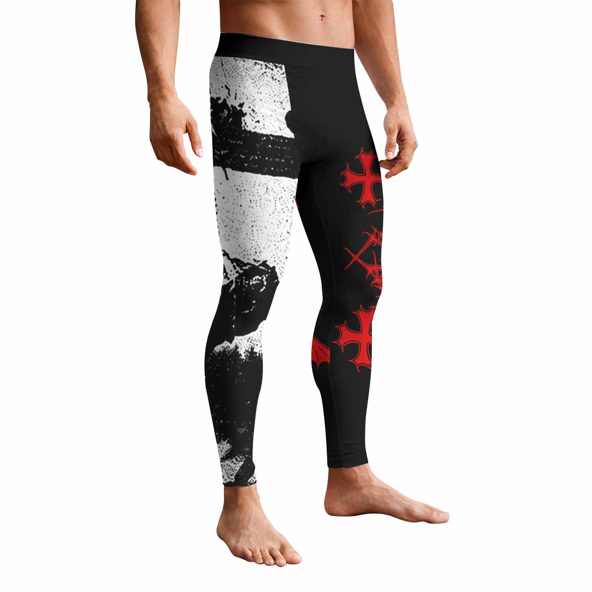 Mayhem Deathcrush No Fun No Core No Mosh No Trends Men's Leggings - front view mockup