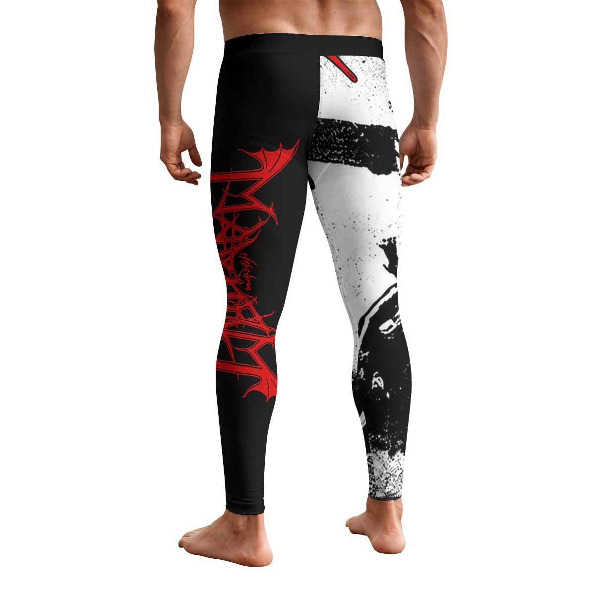 Mayhem Deathcrush No Fun No Core No Mosh No Trends Men's Leggings - back view mockup