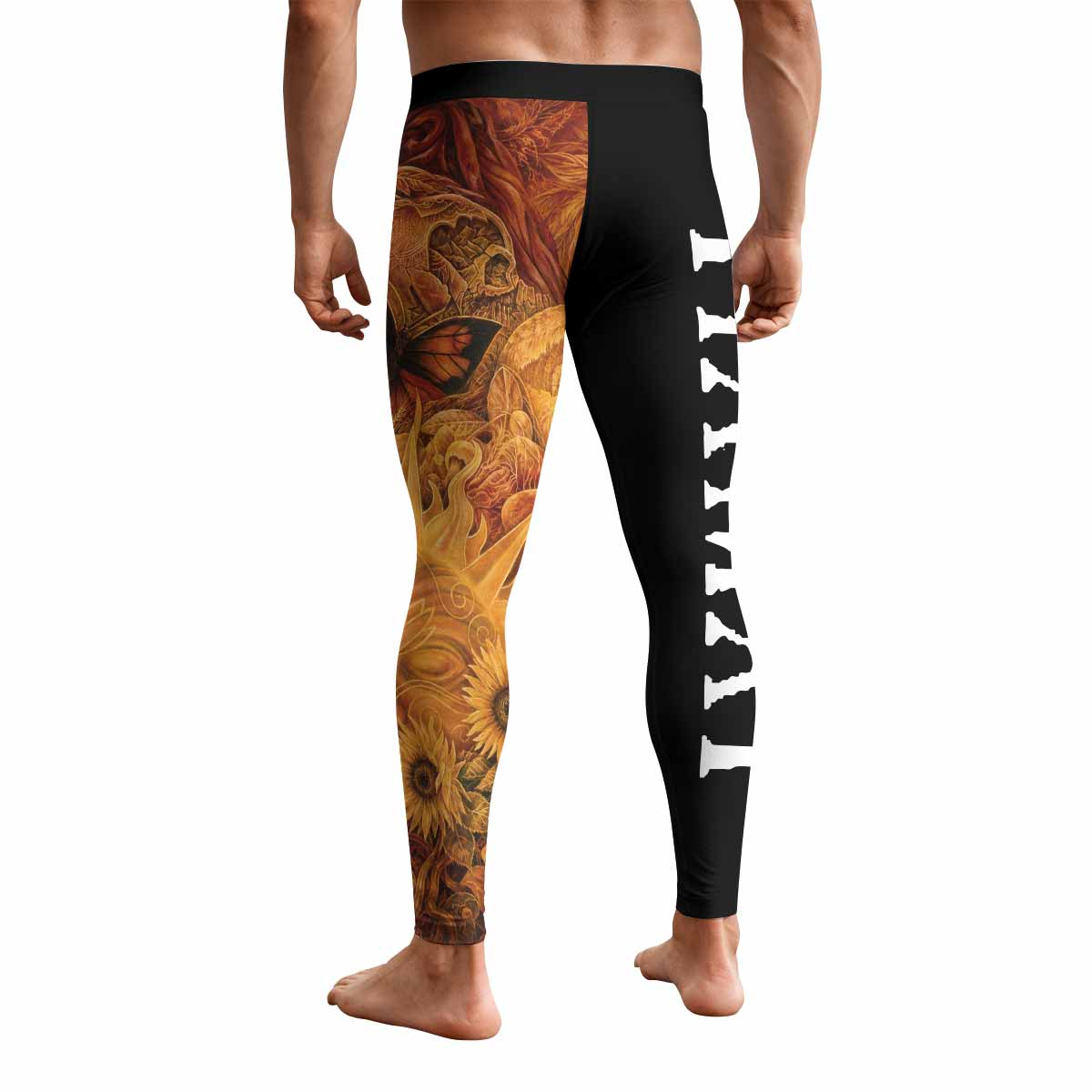 Tiamat Spiritual Sun Men's Leggings - back view mockup