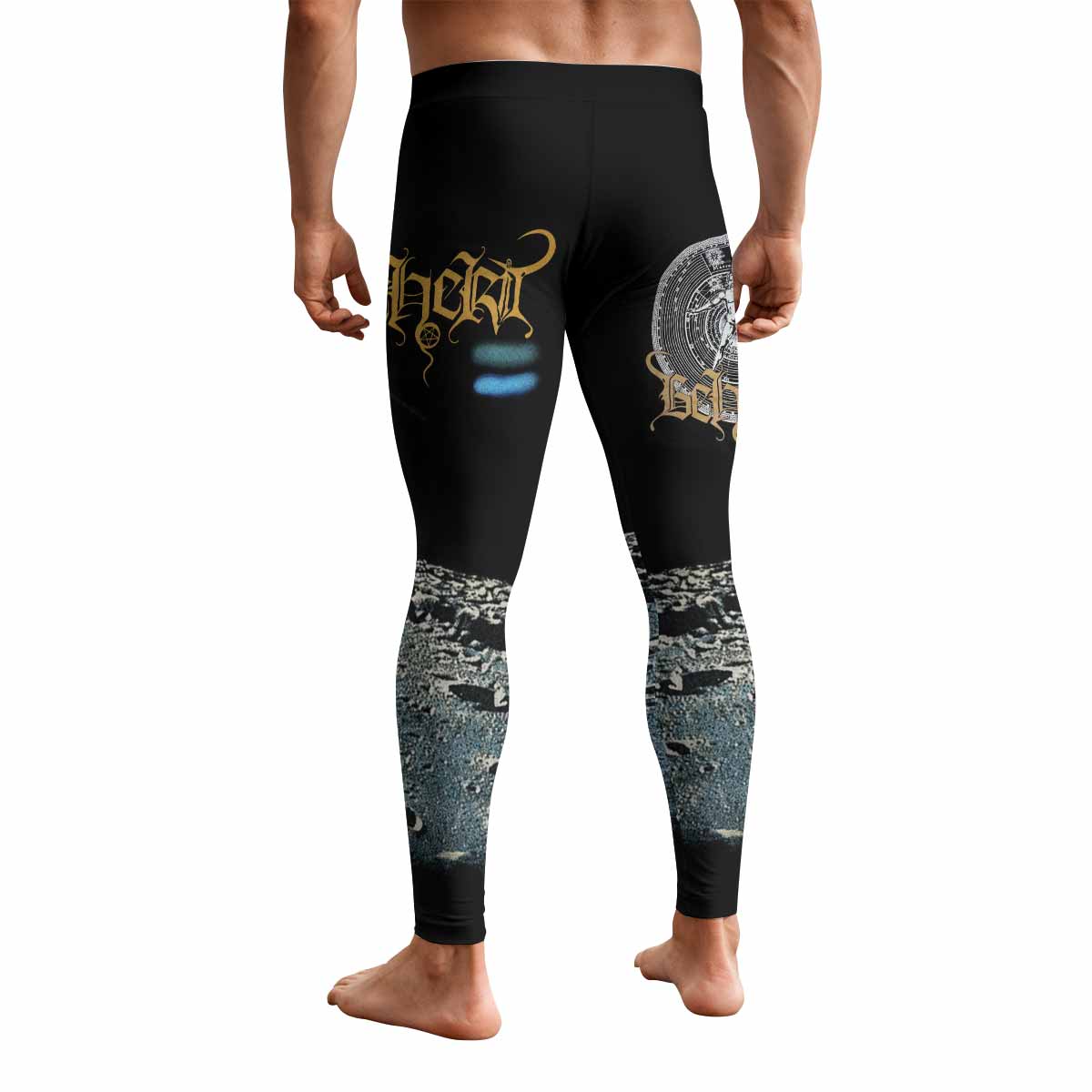 Beherit Drawing Down the Moon Men's Leggings - back view mockup