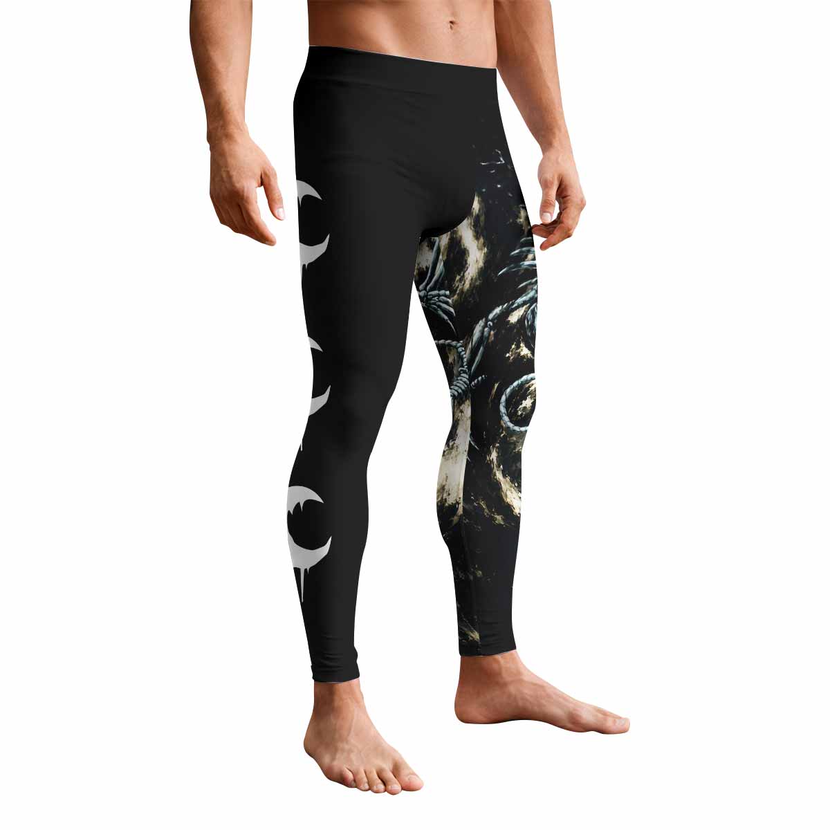 Leviathan A Silhouette in Splinters Men's Leggings - front view mockup