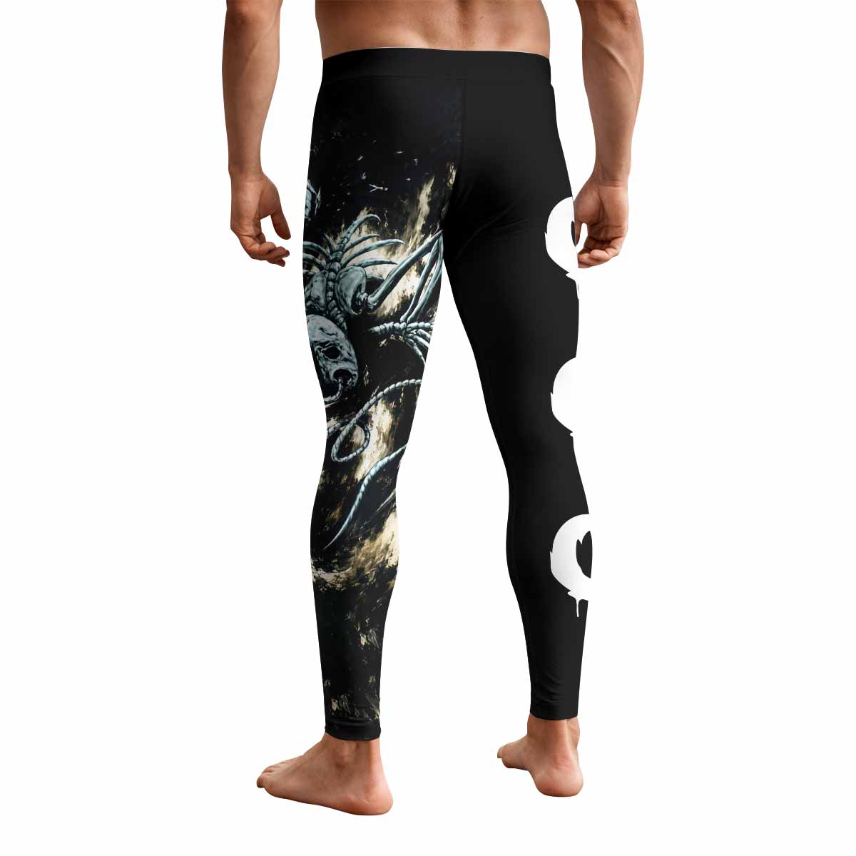 Leviathan A Silhouette in Splinters Men's Leggings - back view mockup