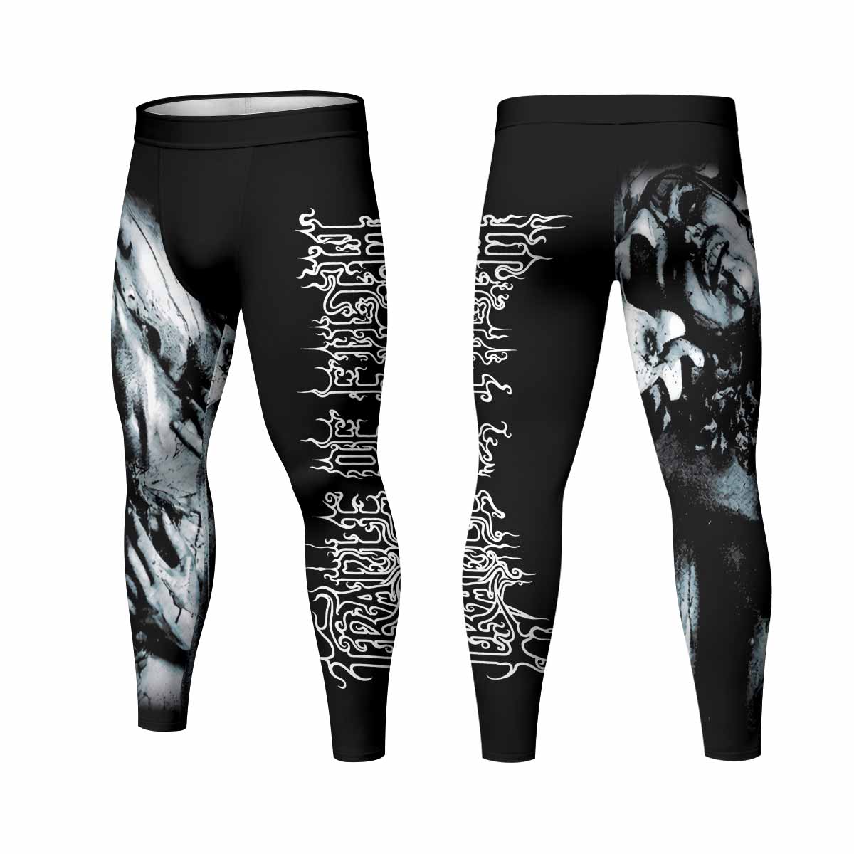 Cradle of Filth The Principle of Evil Made Flesh Men's Leggings - front and back view