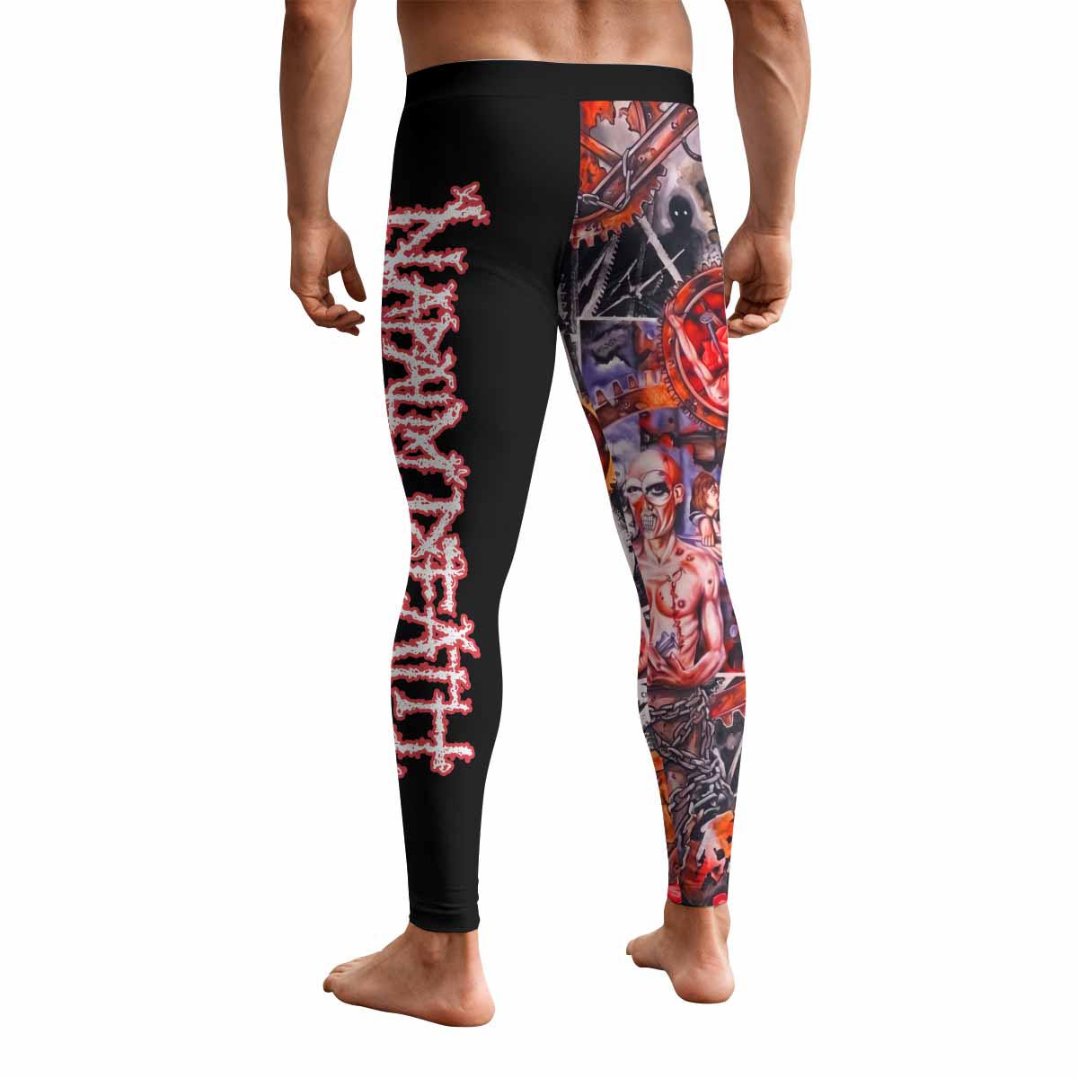 Napalm Death Utopia Banished Men's Leggings - back view mockup