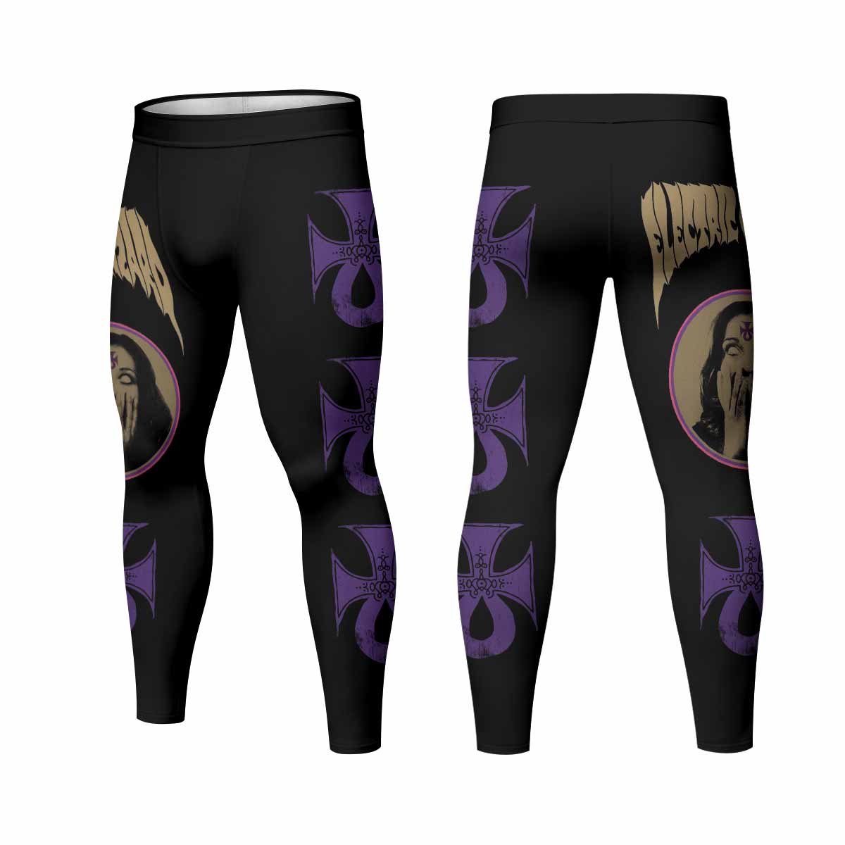 Electric Wizard Let Us Prey Men's Leggings - front and back view
