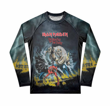 Iron Maiden Eternal Beast Premium Rash Guard Long Sleeve - front view mockup