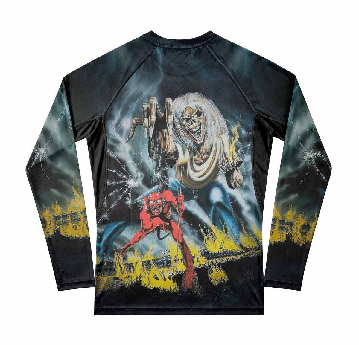 Iron Maiden Eternal Beast Premium Rash Guard Long Sleeve - back view mockup