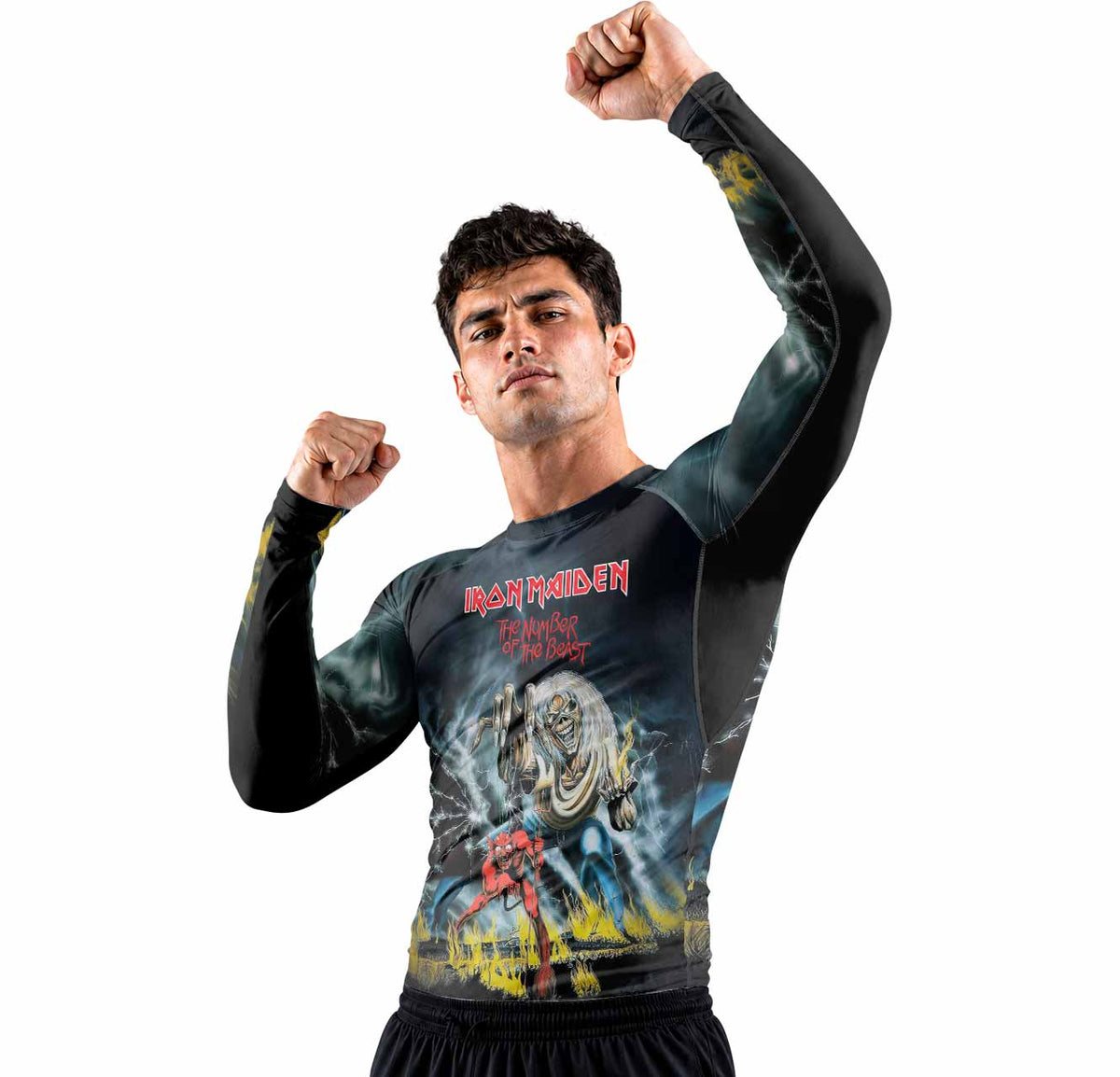 Iron Maiden Eternal Beast Premium Rash Guard Long Sleeve - men lifestyle view
