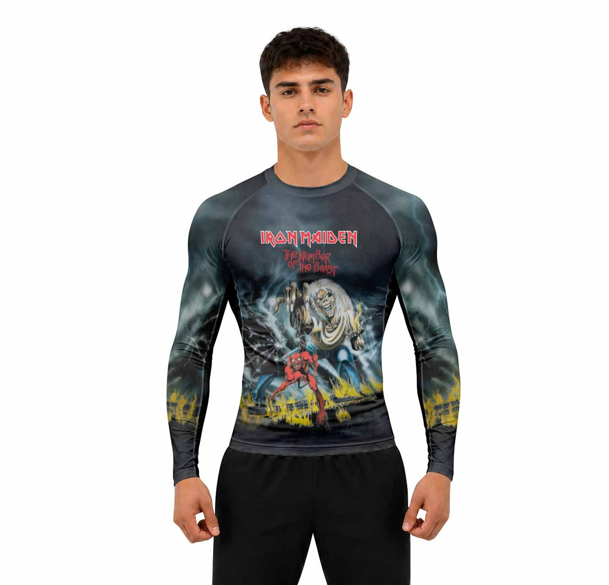 Iron Maiden Eternal Beast Premium Rash Guard Long Sleeve - men lifestyle view