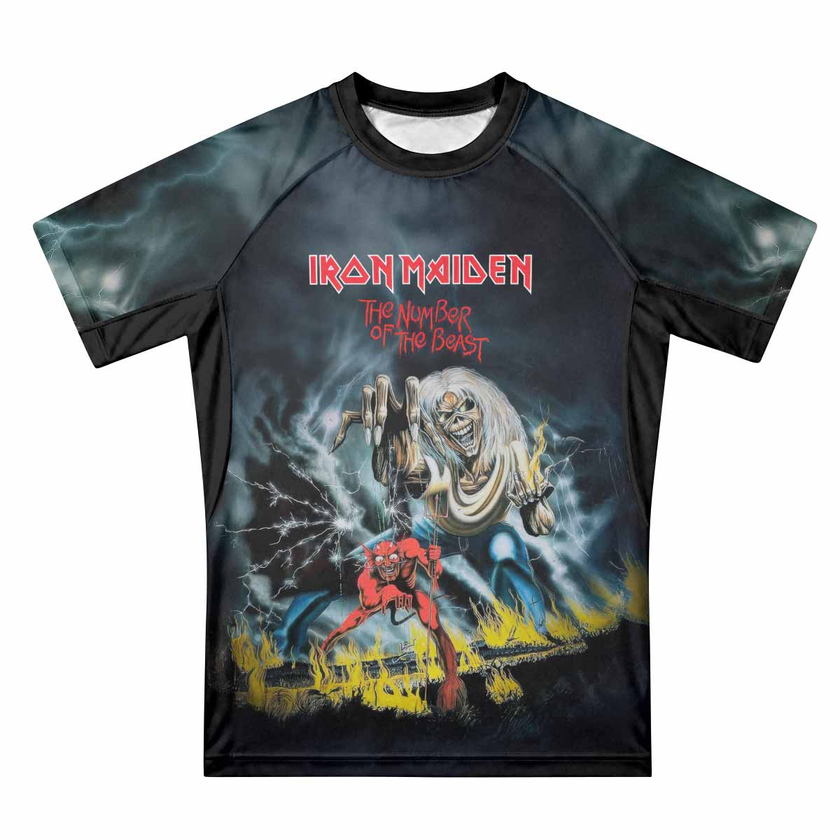 Iron Maiden Eternal Beast Premium Rash Guard Short Sleeve - front view mockup